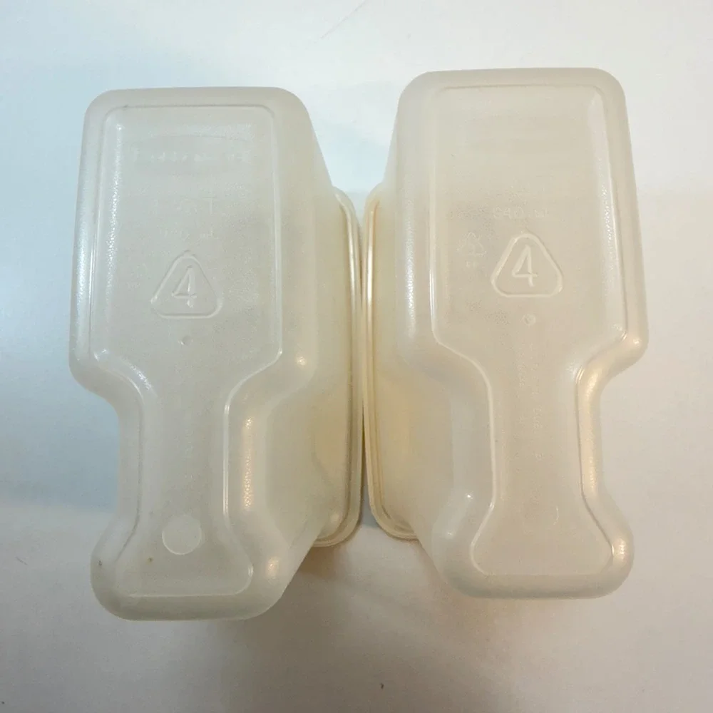 Rubbermaid Cereal Keeper Set Of 2 Almond Clear Vintage 4 Cup Flip Top Lid